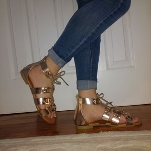 rose gold gladiator sandals BRAND NEW